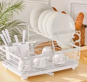 Large Dish Drying Rack Drainer Kitchen Sink Plate Draining Tray