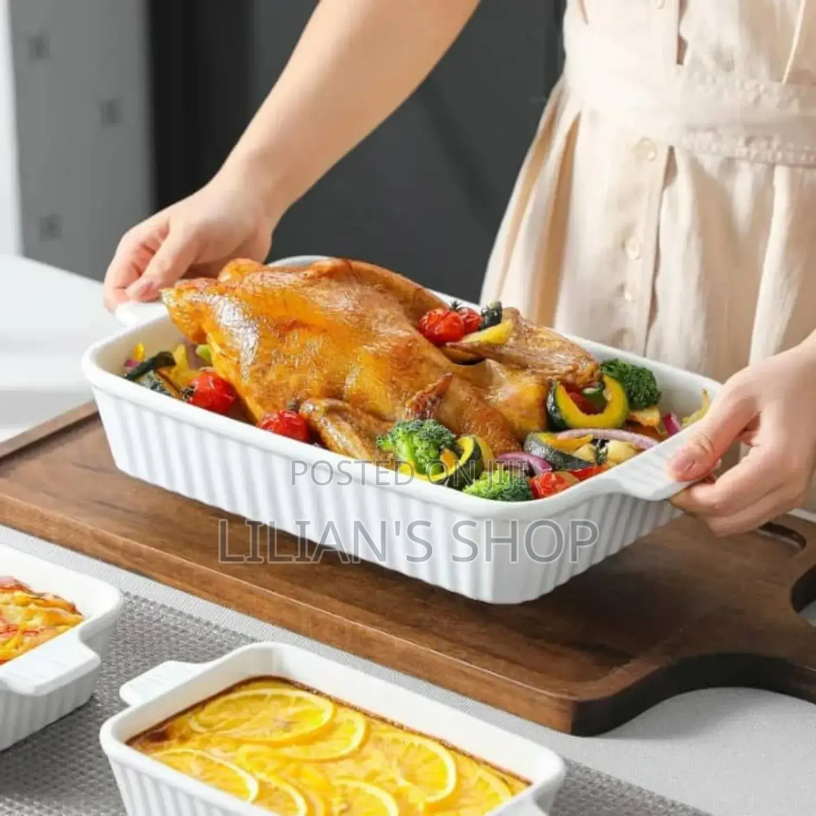 3pcs Ceramic Rectangular Baking Dish Casserole Dishes