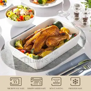 3pcs Ceramic Rectangular Baking Dish Casserole Dishes
