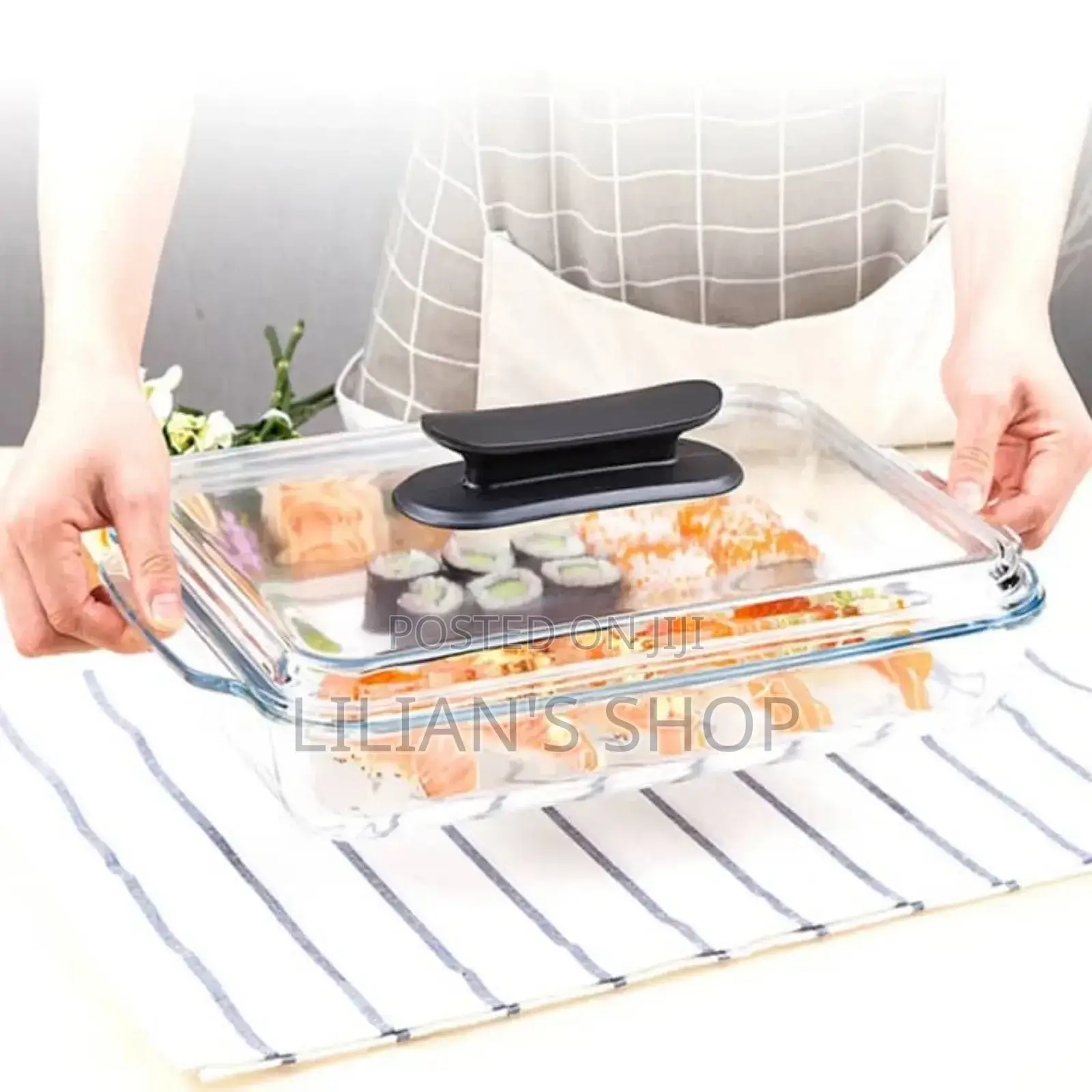 3pcs Rectangular Glass Casserole Dishes With Lid