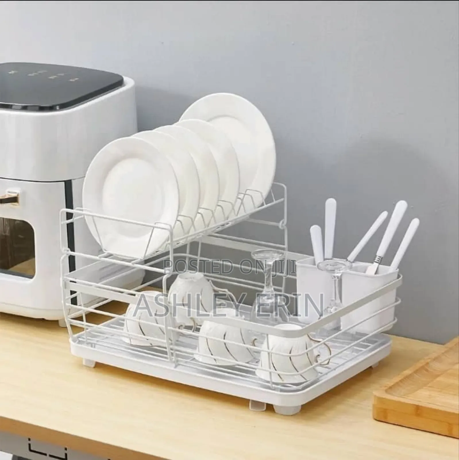 Large Dish Drying Rack Drainer Kitchen Sink Plate Draining Tray