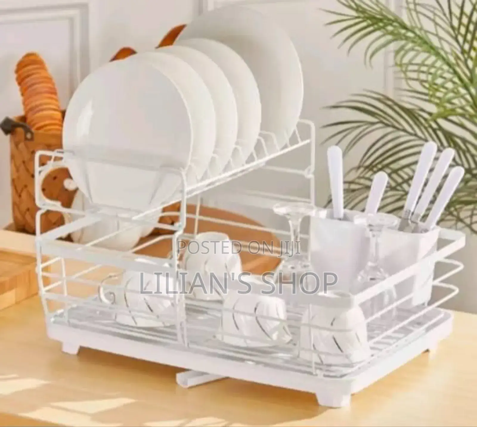 Large Dish Drying Rack Drainer Kitchen Sink Plate Draining Tray