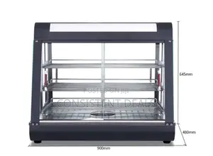 Countertop 26" Food Warmer Display Case 3 Shelf Hot Warming Showcase