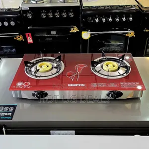 Geepas Gas Cooker, 2 Burner Glass Top Gas Stove  Auto Ignition