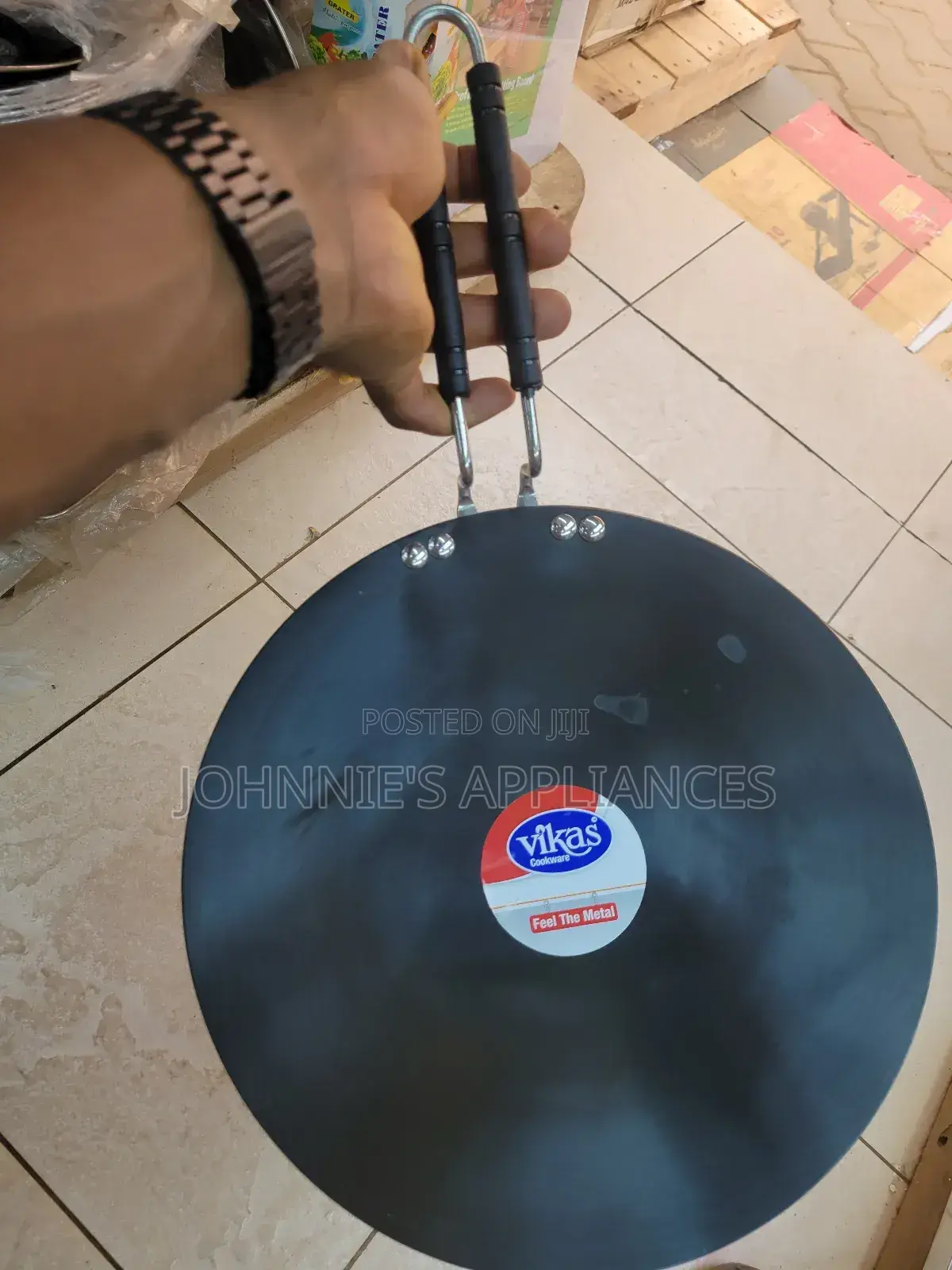 Vikas Cookware Heavy-Duty Iron Tawa With Double Handles