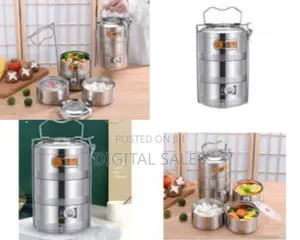 Stainless Steel 16 Cm Air Tight 3 Layers Food Container Carrier