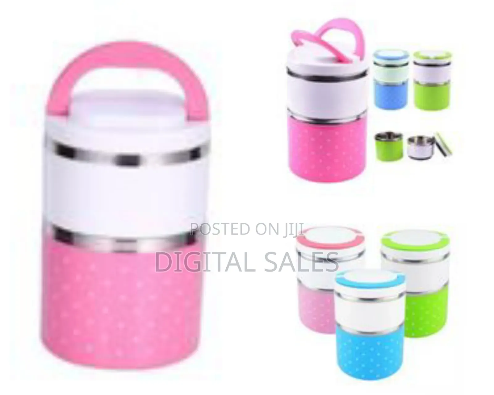 2 Layer Steel Food Insulated Lunch Box Container Tiffin- Multi-Colours