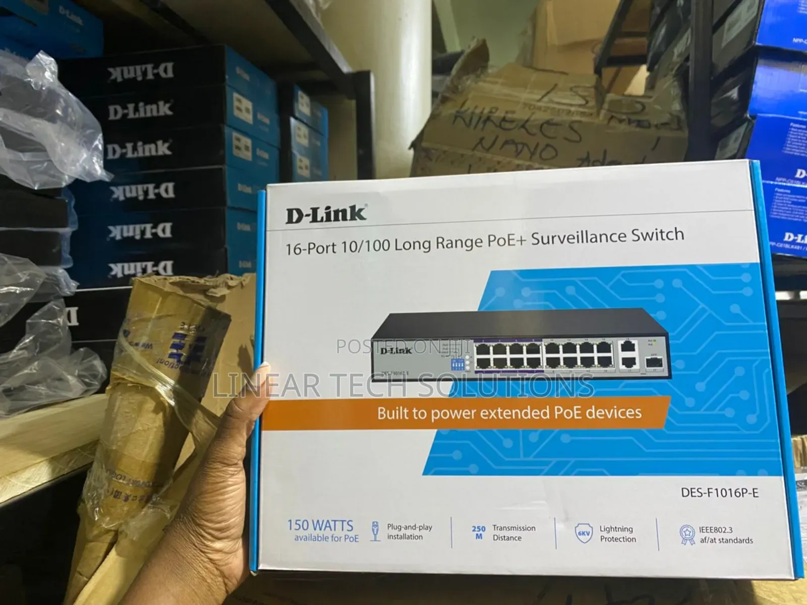 D-Link Des-F1016p-E 16-Port 10/100 Long Range Poe+ Surveillance Switch