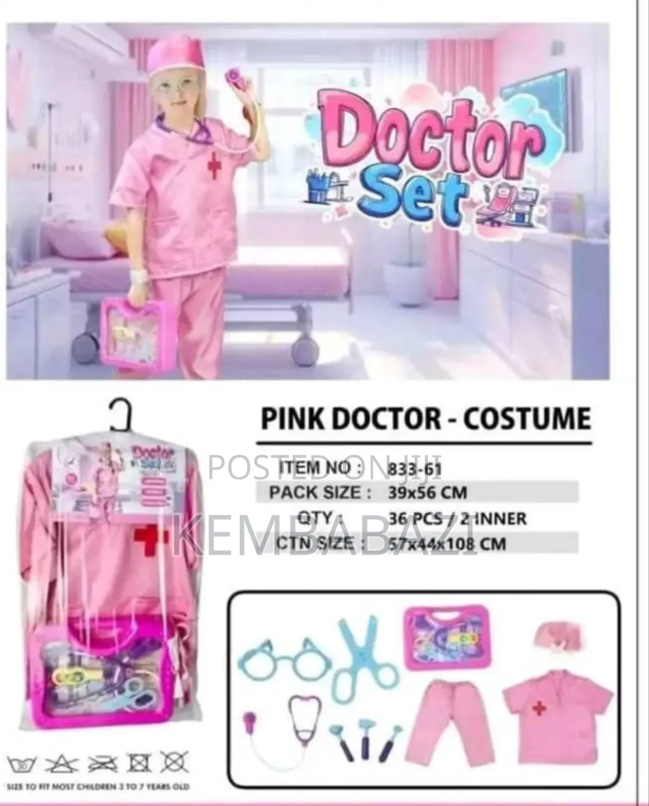 36pieces Nurse Doctor's Kid's Play Costume