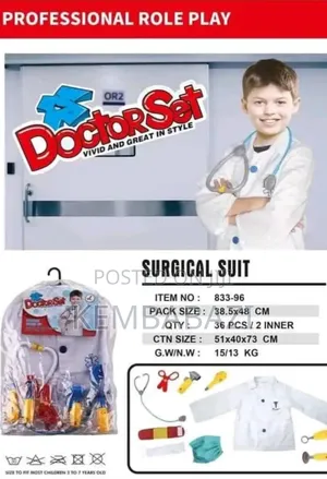 36pieces Doctor's Surgical Suit Kids Play Costume Set