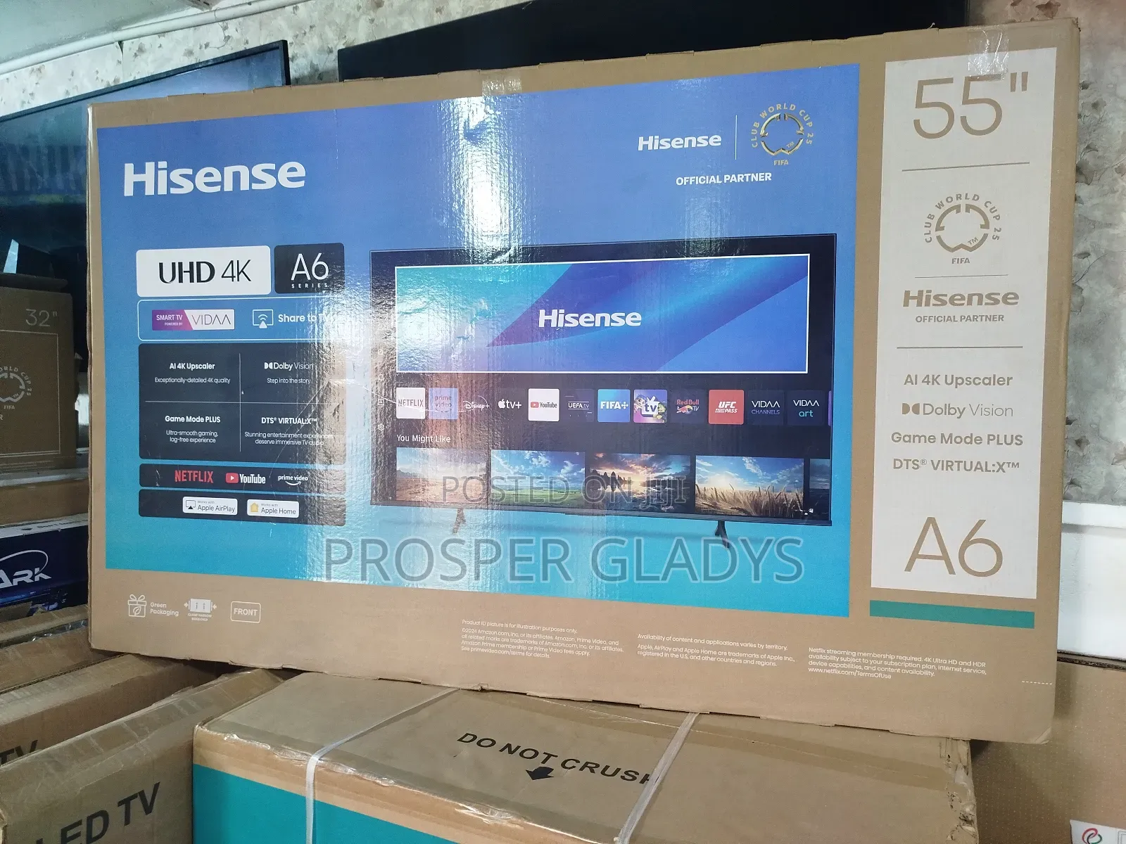 55 Inches Led Hisense Smart Uhd Digital Flat Screen Flameless.