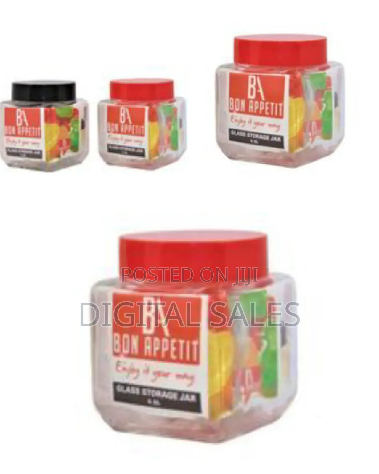 Bon Appetit 1.5l Glass Cerealcookies Storage Jar Container Bottle Tin-