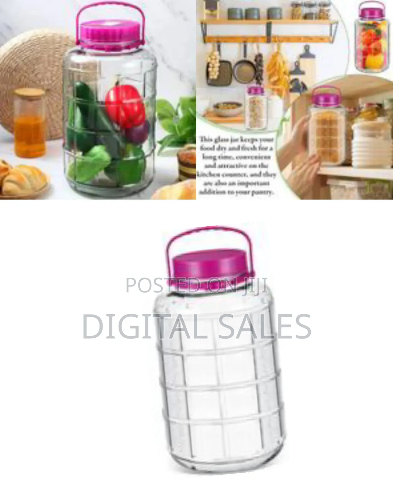 Bon Appetit 8l Air Tight Glass Jar Container for Kitchen Pantry,Snack