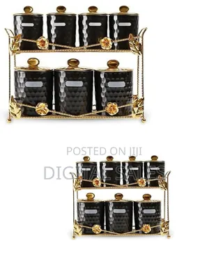 Life Smile 7piece Porcelain Food Storage Canister Organizer Set