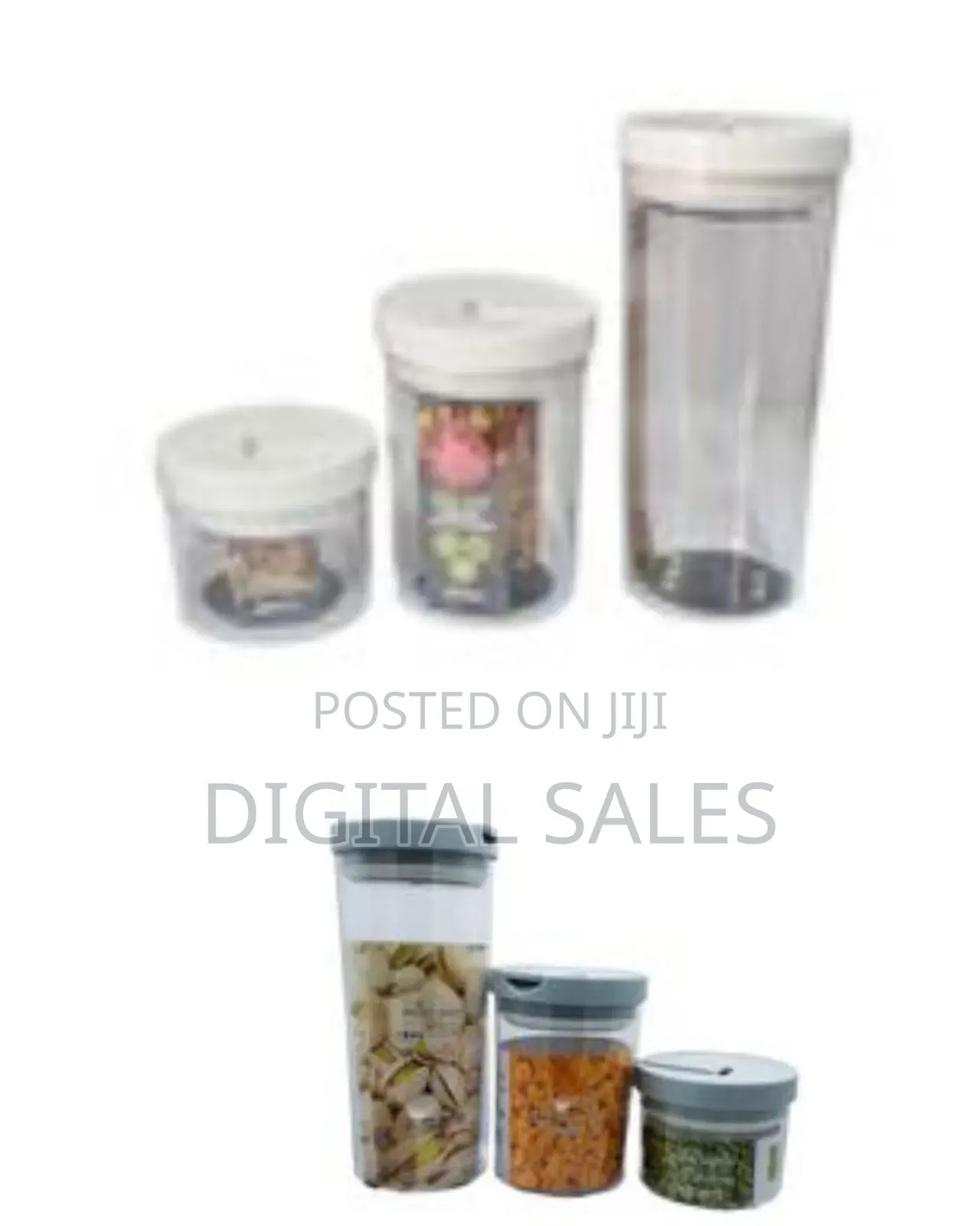 3pcs Transparent Plastic Sealed Cans, Storage Jars for Kitchen Foodca