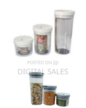 3pcs Transparent Plastic Sealed Cans, Storage Jars for Kitchen Foodca