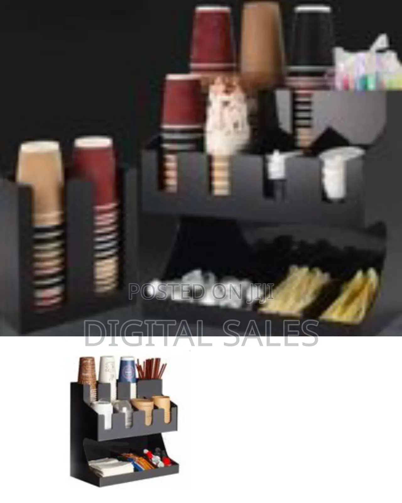 Storage Rack Coffee Tea Bags Shop Cup Holder Grid Storage Organizer