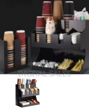 Storage Rack Coffee Tea Bags Shop Cup Holder Grid Storage Organizer
