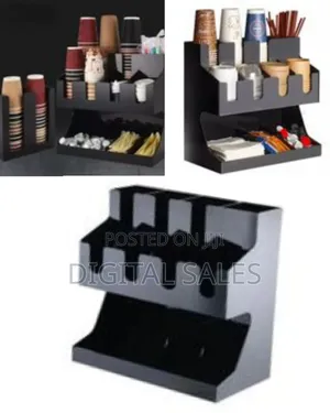 Storage Rack Coffee Tea Bags Shop Cup Holder Grid Storage Organizer
