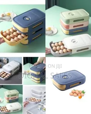 1pc 20 Eggtray Storage Box Auto Scrolling Drawer Holder Stackable
