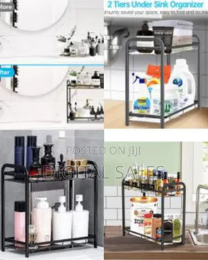 Iron 2-Tier Multi Storage/Multipurpose Kitchen Accessories Items Rack