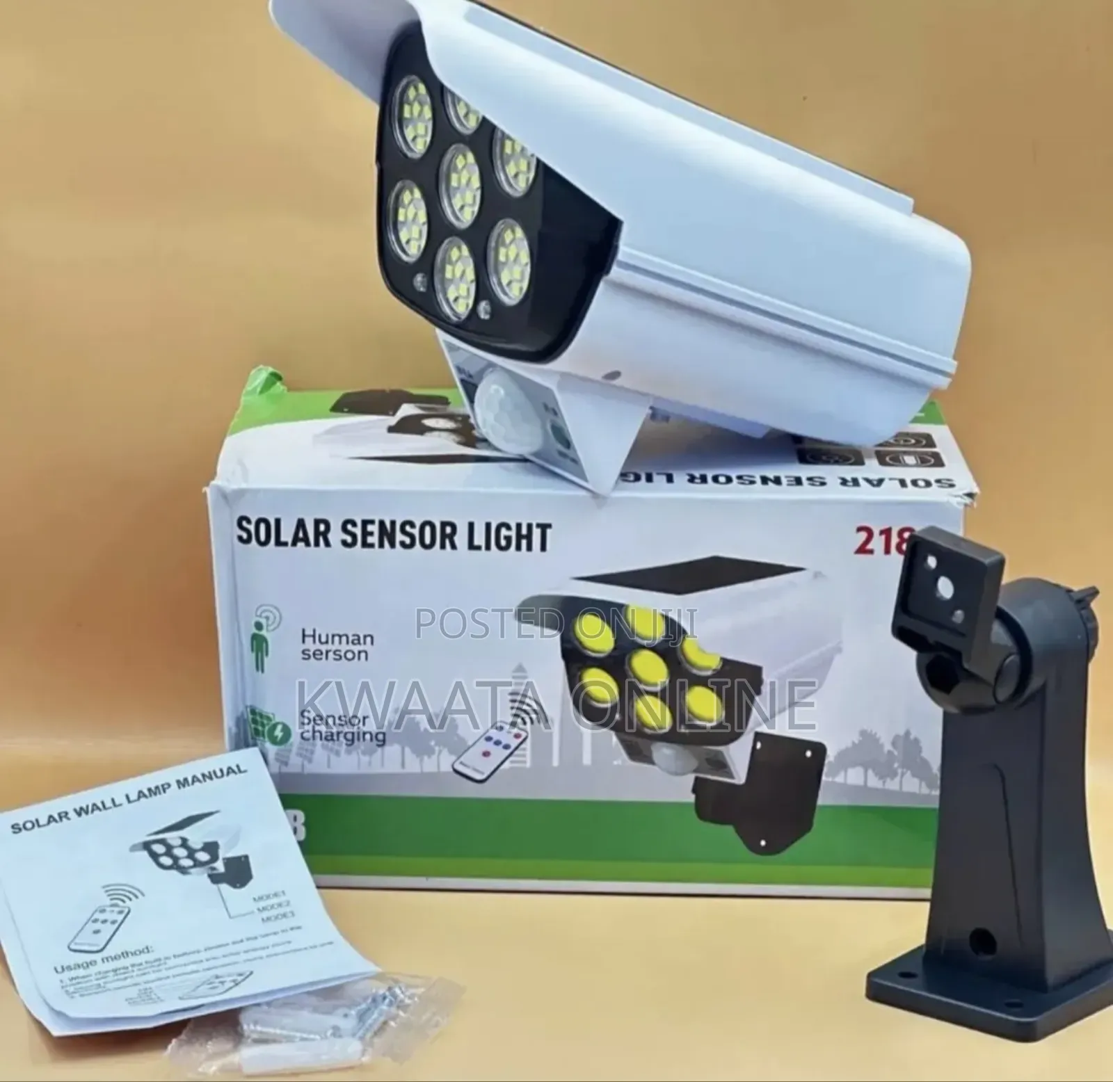 Outdoor Motion Sensor Solar Lights 2000 Lumens Spotlight With Remote