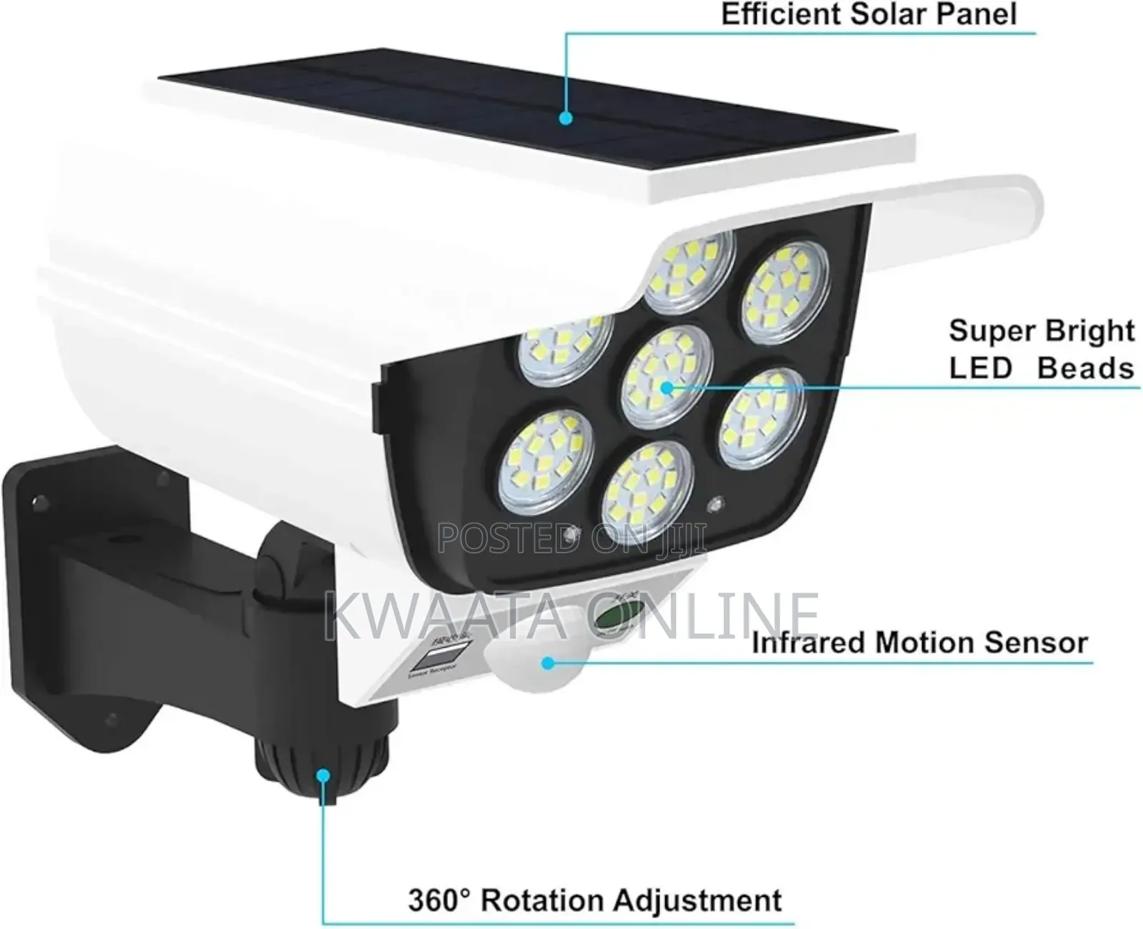 Outdoor Motion Sensor Solar Lights 2000 Lumens Spotlight With Remote