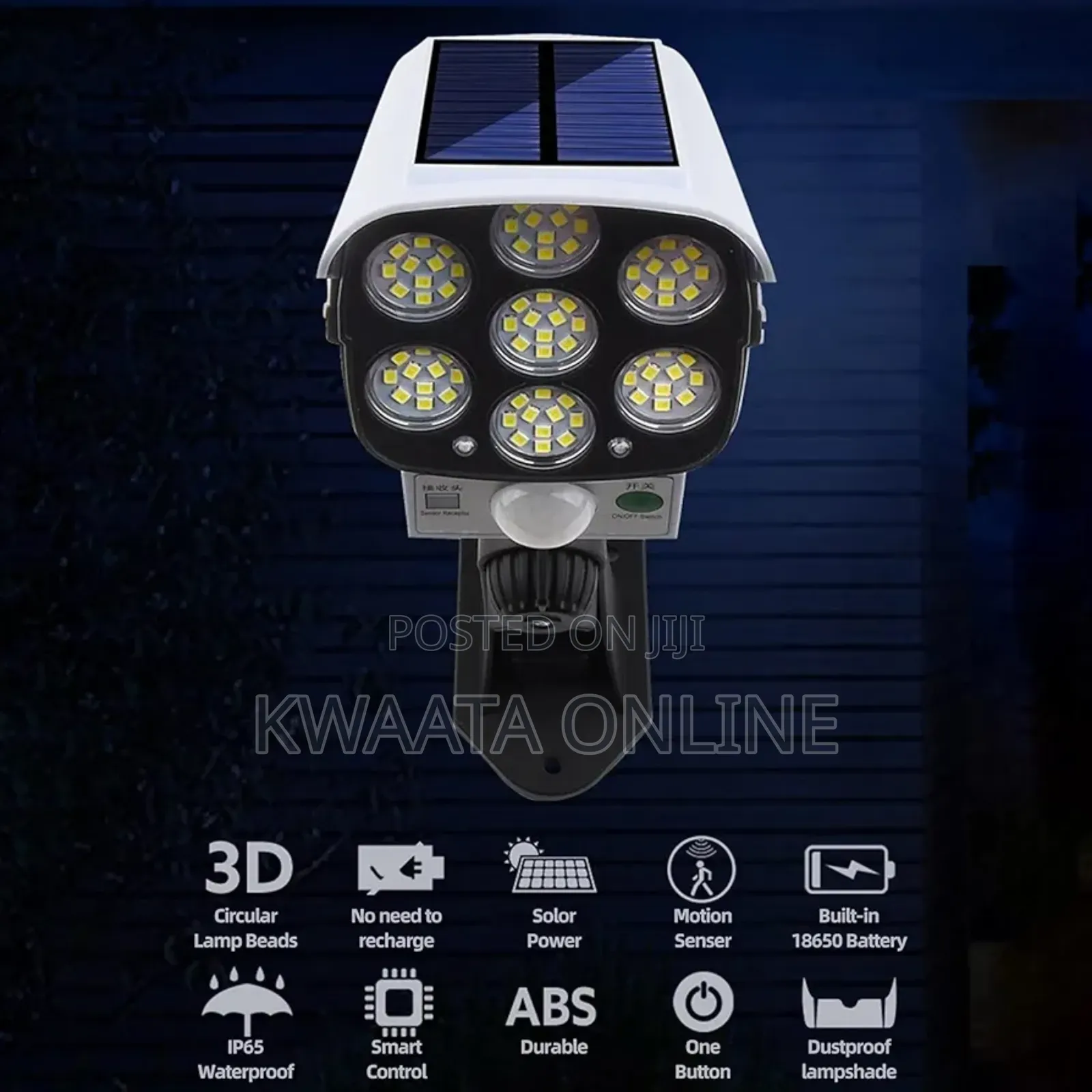 Outdoor Motion Sensor Solar Lights 2000 Lumens Spotlight With Remote