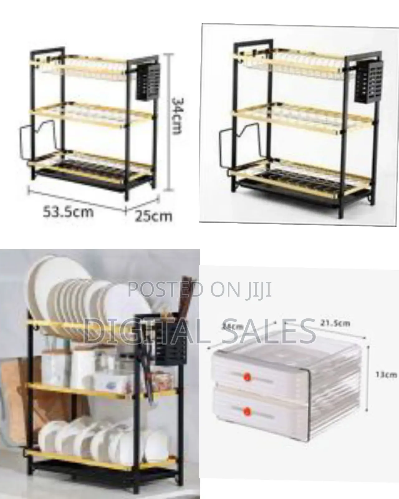 Dish Drying Rack for Kitchen Countertop Saving Space, 3 Tier Kitchen