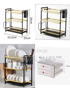 Dish Drying Rack for Kitchen Countertop Saving Space, 3 Tier Kitchen