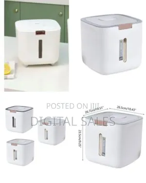 10 Litre Rice Bin Container With Lid Cereal Food Storage Automatic