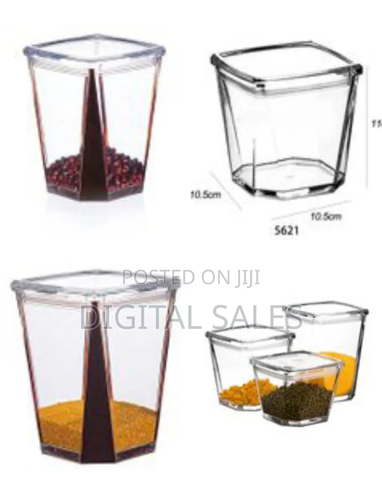 3 Piece of Multi-Capacity Cereal Food Storage Container Stackable