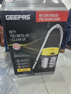 Geepas GVC 19011n Wet and Dry Stainless Steel Vacuum Cleaner