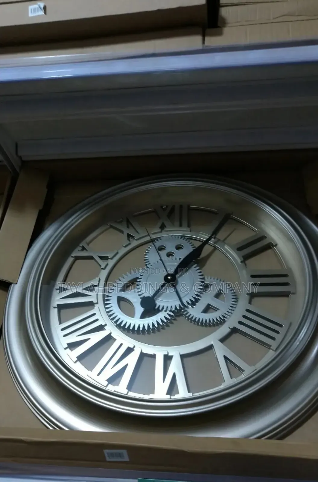 Elegant Oversized Silent Wall Clock With Roman Numerals