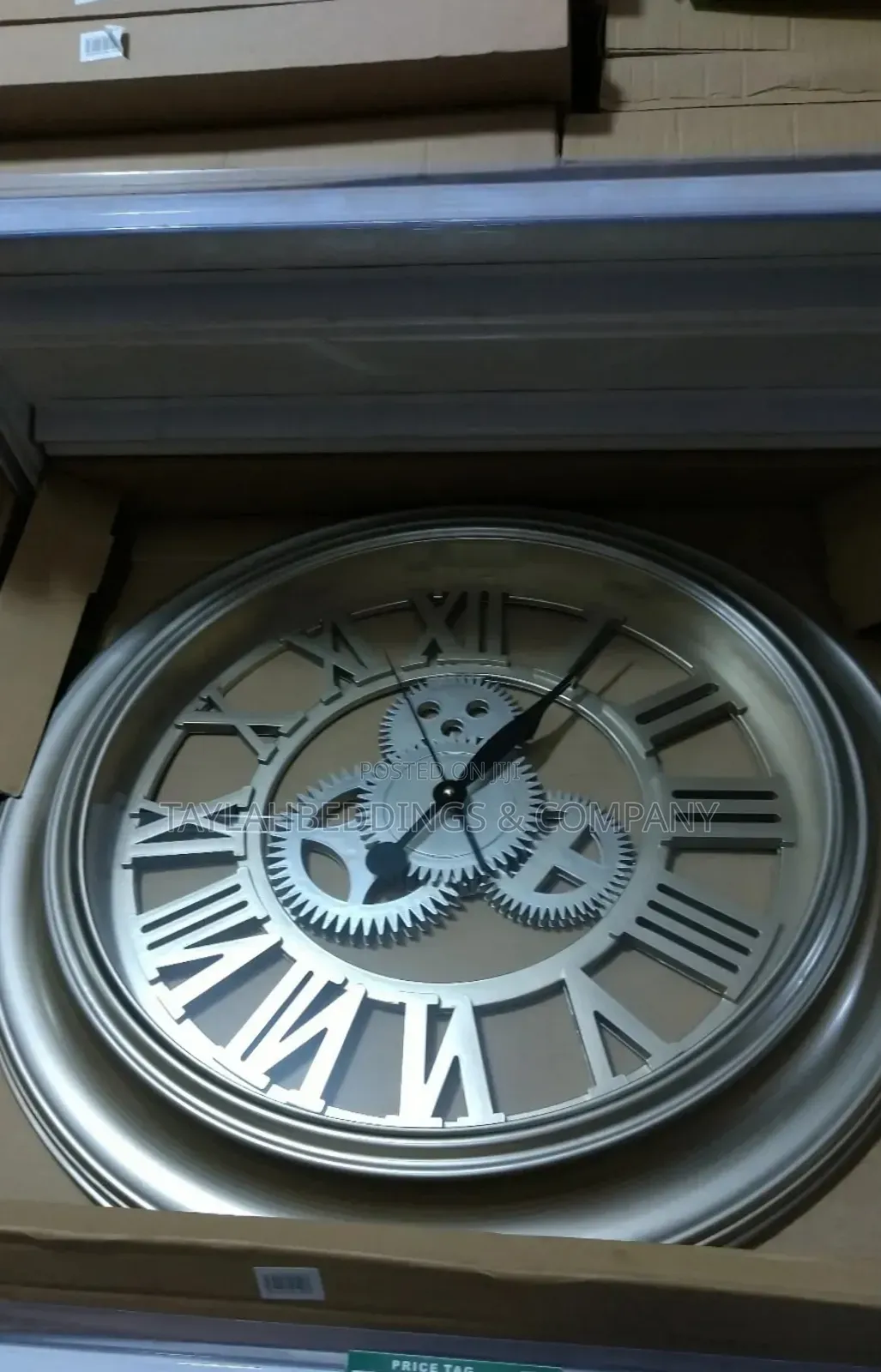 Elegant Oversized Silent Wall Clock With Roman Numerals