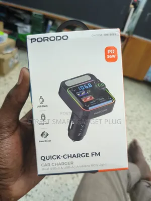 Porodo 36watts Quick Charge Fm Car Charger