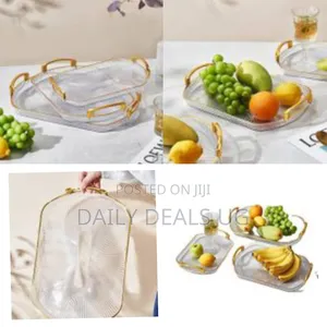 3 Pieces of Rectangle Food Tray Fruit Tea Table Serving Tray Home