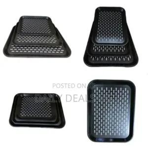 3 PCS of Rubber Non-Slip Serving Trays Platters- Multi-Colours