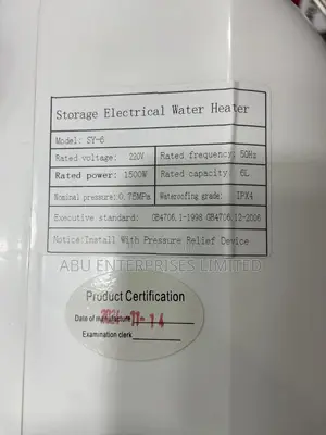 Milano Water Heater 6l
