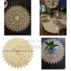 6pc Openwork Placemats Blooming Leaf Flower Place Mats Dining Hollowed