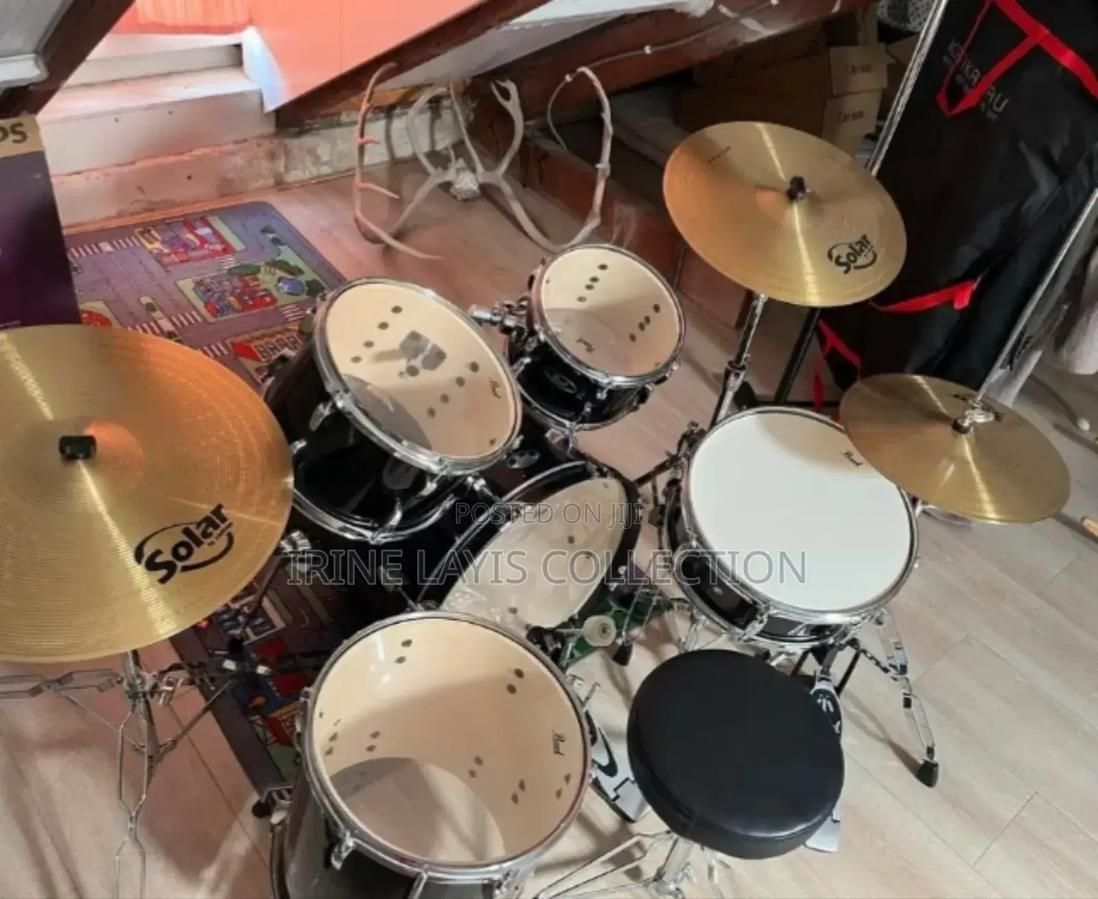 Drum Kit With Sabian Solar Cymbals.