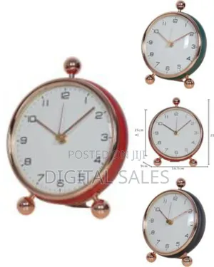 6 Inch Analog Alarm Clock, Modern Silent Metal Non-Ticking Table