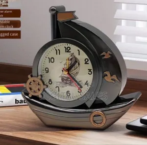 Eletroplated Sailboat Table Alarm Clock Vintage Desk Retro Model