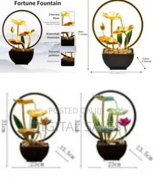 Flower Tabletop Water Fountain Waterfall Fountain 3-Tier Lotus