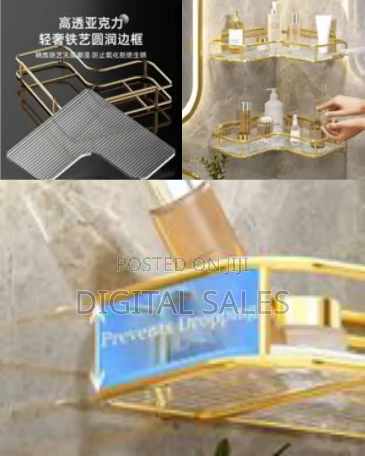 1 Pc of Acrylic Triangle Storage Toilet Bathroom Rack