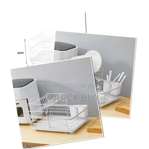 Drying Rack Drainer Kitchen Sink Plate Draining Tray Cutlery Holder