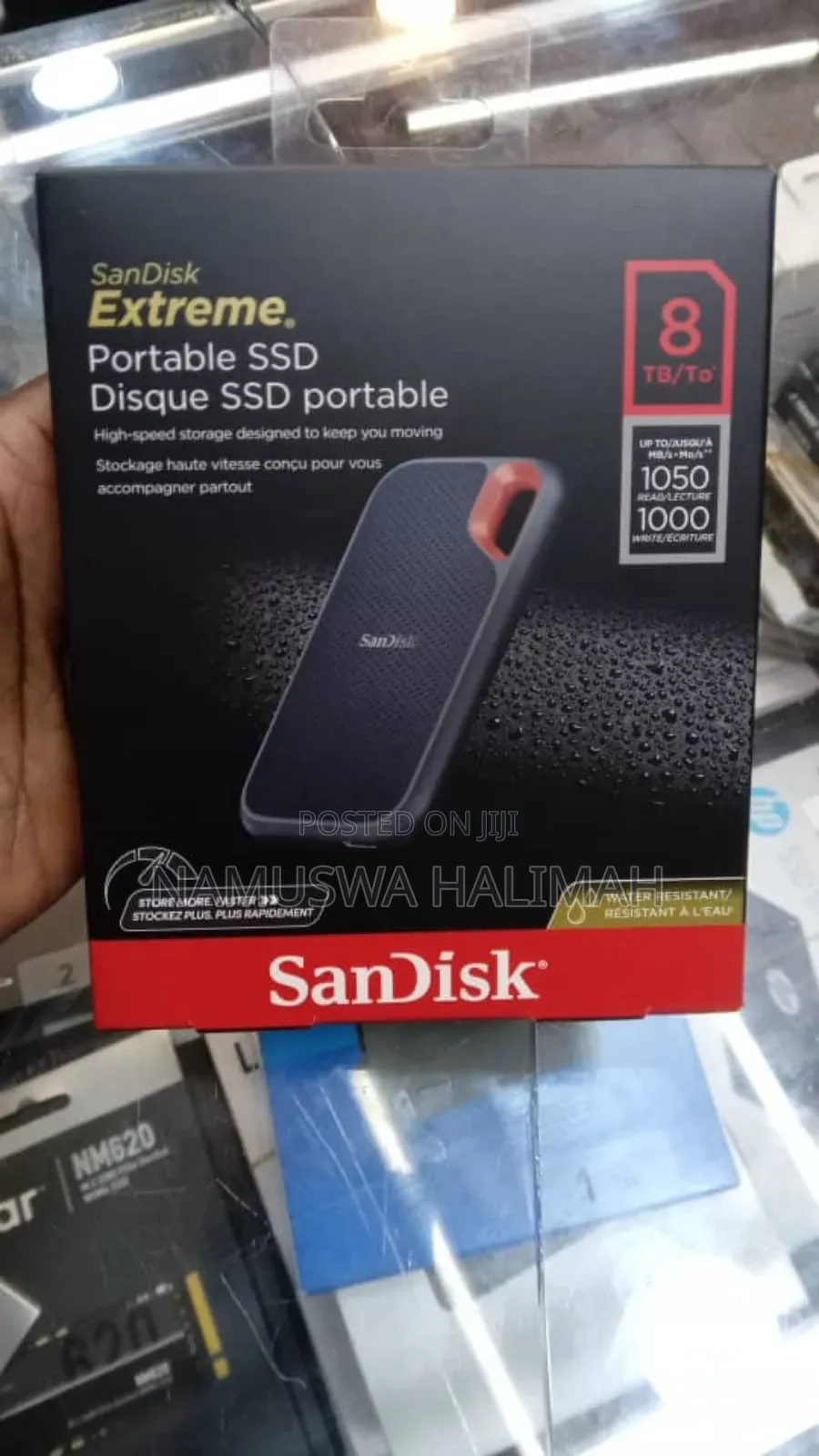 Sandisk Extreme Portable SSD With 8 Terabytes (Tb) of Storage.
