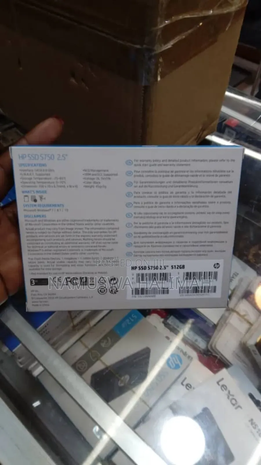Hp SSD S750 2.5" Solid-State Drive With a Storage Capacity of 512gb.