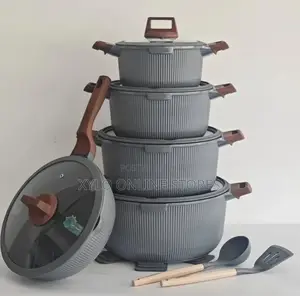 A 5 Piece Non Stick Donnor Cookware Set With Wooden Handles