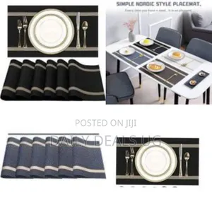 Woven Vinyl Placemats and Table Runner Sets PVC Non Slip Heat